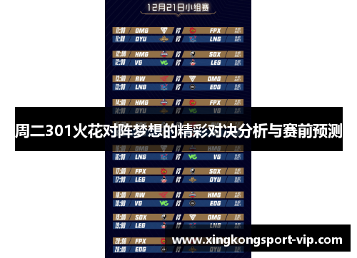 周二301火花对阵梦想的精彩对决分析与赛前预测